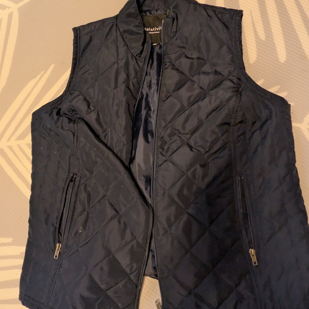 Relativity Women's Quilted Navy Vest